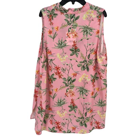 Gibson Latimer Carnation Pink Botanical Floral Print Shirt Womens Size Medium - Picture 3 of 6